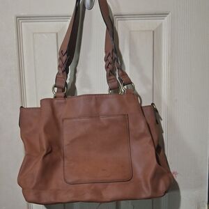 Elegant Brown Leather Tote Bag